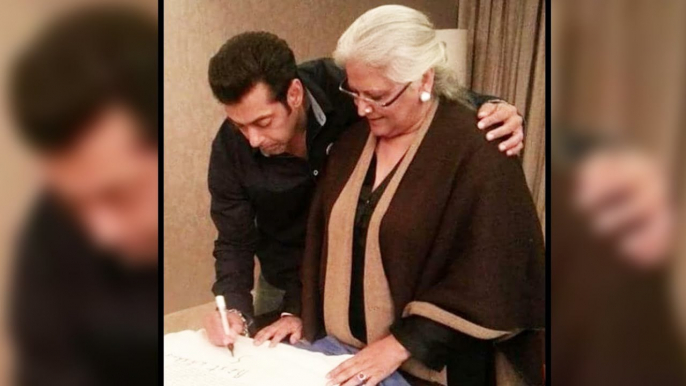 Salman Khan Sign Being Human T-Shirt With Bina Kak For Charity