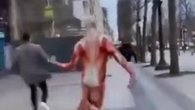 Paris under Attack on Titan Running wild  crazy after drink alcohol beer  ipa