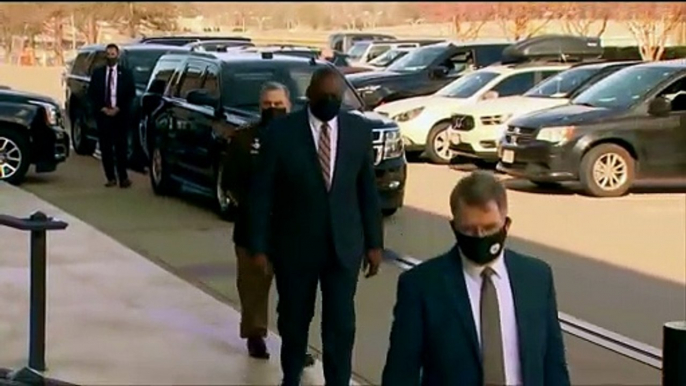 Newly Confirmed Secretary of Defense Lloyd Austin Arrives at Pentagon