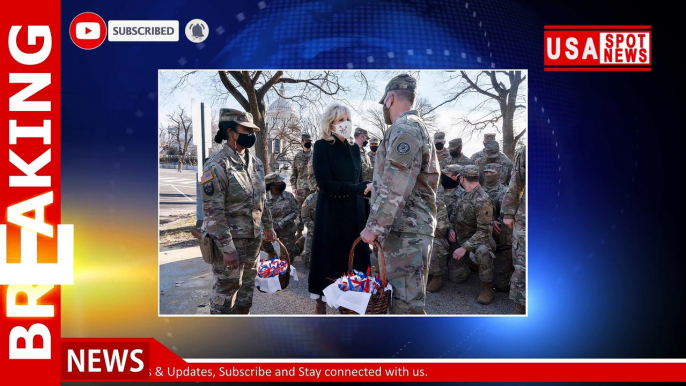 Jill Biden visits National Guard troops, thanks them with cookies