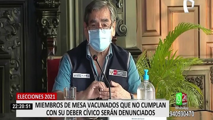 ONPE advierte que miembros de mesa vacunados que no asistan a elecciones serán sancionados