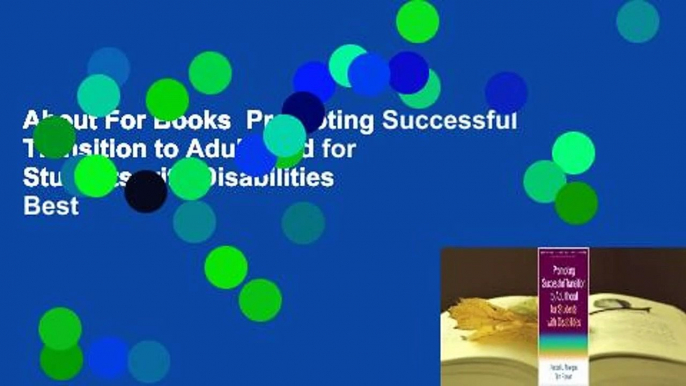 About For Books  Promoting Successful Transition to Adulthood for Students with Disabilities  Best