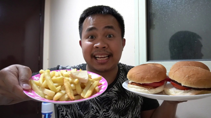 Homemade Chicken Burger with French Fries MUKBANG and ASMR | Ceddy's Random