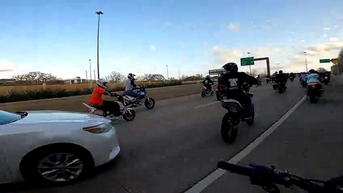 Rider Performing Wheelie Nearly Falls Off Overpass