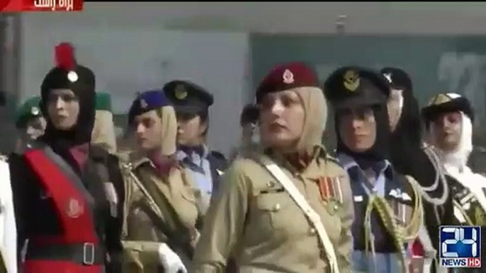 A special contingent of lady commandos of the Special Security Unit (SSU) representing Sindh Police participated for the first time in 81st Pakistan Day parade in Islamabad.