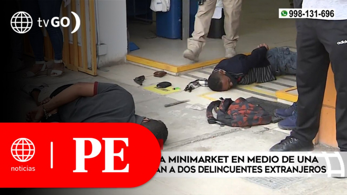 Frustran asalto a minimarket en medio de una balacera y capturan a extranjeros | Primera Edición