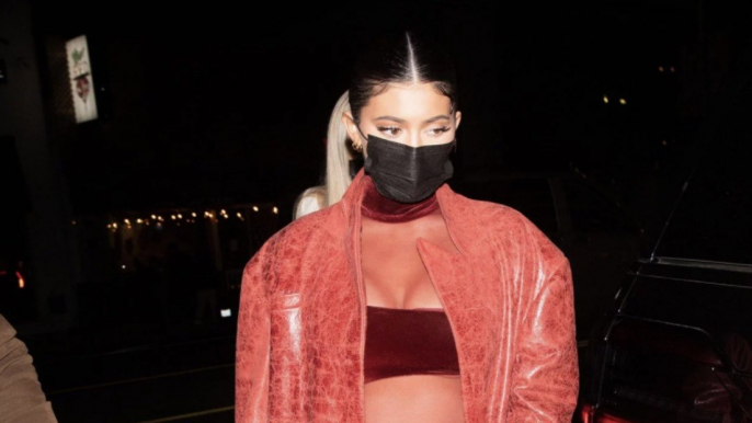 Kylie Jenner Wore a Mesh Bodysuit to Justin Bieber's Album Release Party