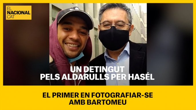 Un detingut pels aldarulls per Hasél, el primer en fotografiar-se amb Bartomeu