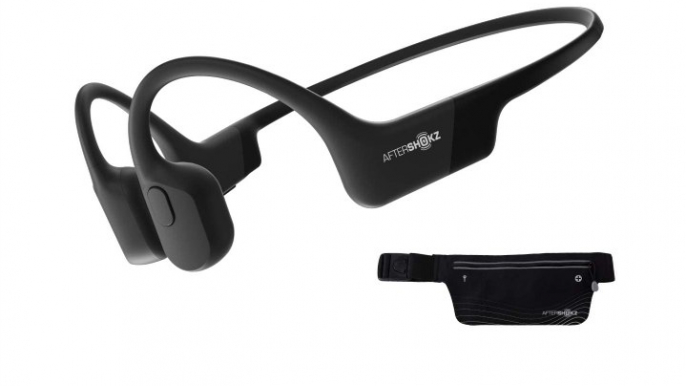 AfterShokz Aeropex, Auriculares Deportivos Inalámbricos por conducción ósea. Cosmic Black