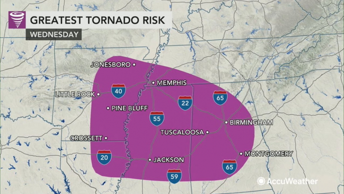 Severe storms, capable of spawning tornadoes, barrel across South