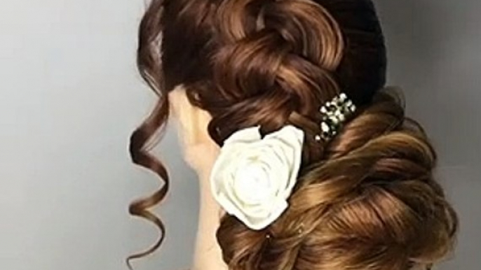 Beautiful Hairstyles For Brides Floral Hairstyle Bun Rose s Hair style Juda Hair style Girl shorts
