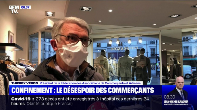 3e confinement: selon le président de la Fédération des commerçants parisiens, "certains ne se relèveront pas"