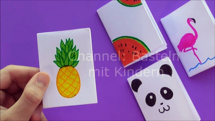 Diy Mini Notebooks From One Sheet Of Paper With Emoji - Back To School. Easy Diy School Supplies