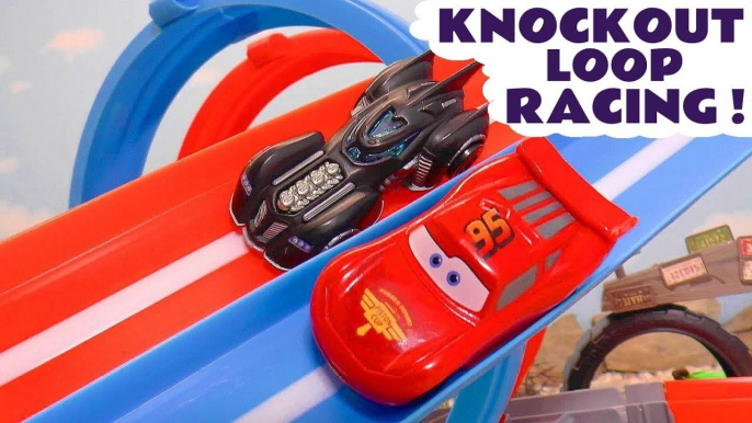 Hot Wheels Loop Racing Videos for Kids versus Disney Cars Lightning McQueen and Marvel Avengers in these Funlings Race Full Episode Toy Stories by Kid Friendly Family Channel Toy Trains 4U