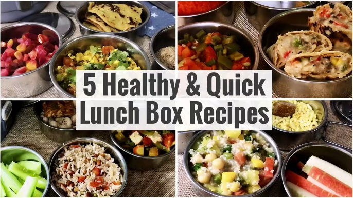 5 Healthy & Quick Lunch Box Recipes | Easy Indian Veg Office Tiffin Ideas For Weight Loss | Hindi