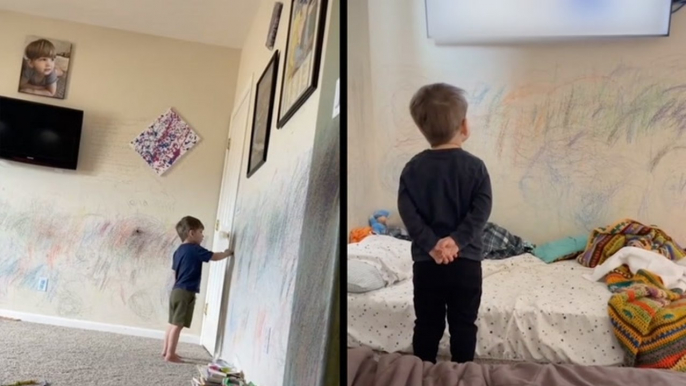 Parents Let Autistic Son Express Himself By Drawing On Walls