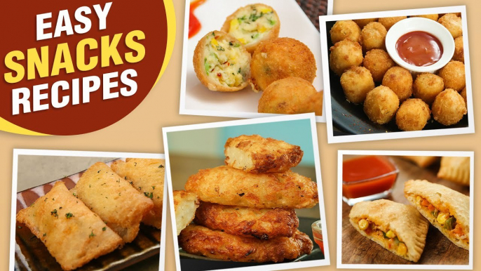 Best Snacks Ideas | 5 Instant Snacks Recipes | Potato Snacks | Paneer Snacks | Pizza Puff Recipe