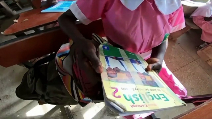 "It's never too late to learn," says 50-year-old Nigerian school pupil