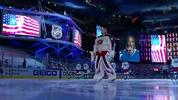 Before Game 1 Of The Nhl Playoffs Sonya Bryson-Kirksey Sings The Us And Canadian Anthems