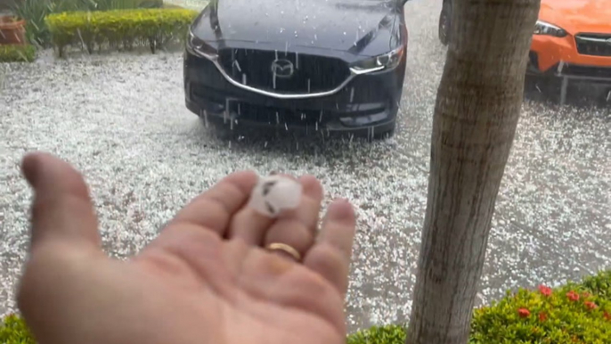 Hail of all sizes pours down across Florida