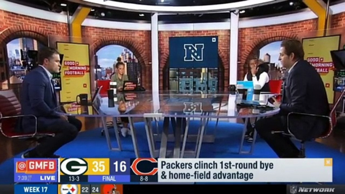 Good Morning Football | Nate Burleson "Shocked" Green Bay Packers Def. Chicago Bears 35-16 Week 17