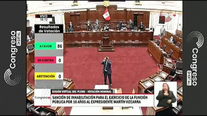 El Congreso de Perú aprueba inhabilitar a Vizcarra para ejercer cargos públicos durante 10 años