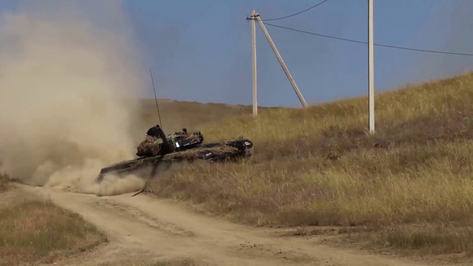 Georgian Defense Force T-72 and BMP-2 Infantry Fighting Vehicles Live Fire