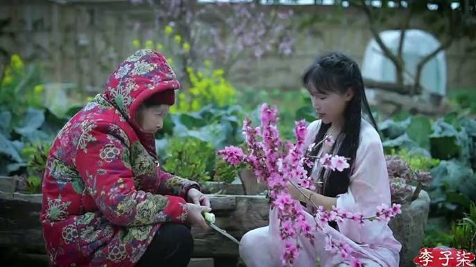 Make a peach blossom crown with silk flowers