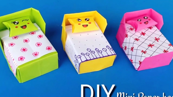 How To Make Origami Bed & Bedding / Diy School Project / Easy Origami Bed /Paper Crafts For School