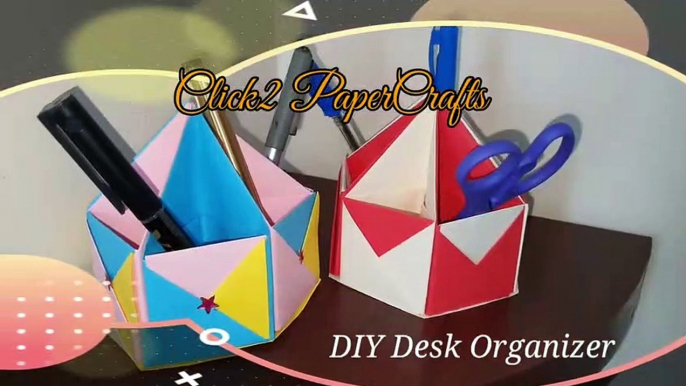 Diy Desk Organizer Easy / Crafts For School Supplies With Paper / Diy Paper Pen Holders Easy