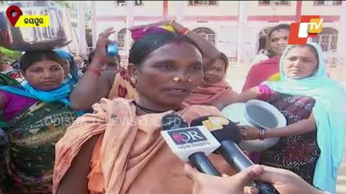 Locals In Jeypore Protest At Block Office Demanding Drinking Water