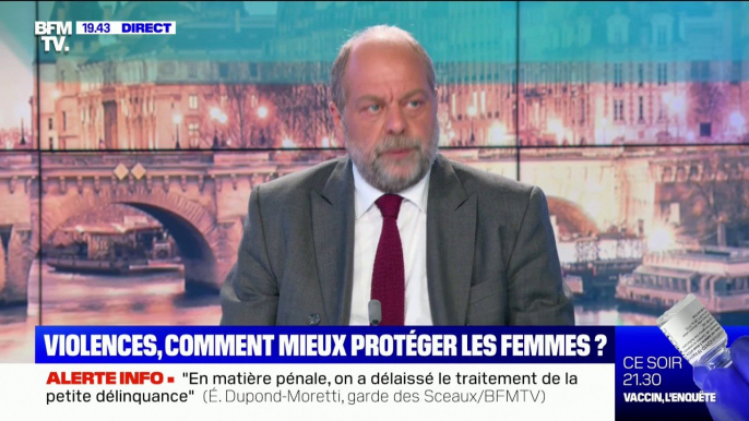 Violences faites aux femmes: Éric Dupond-Moretti "constate que les outils de protection ne sont pas suffisamment utilisés"