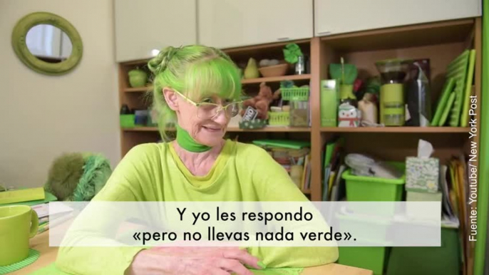 Verde que te quiero verde: en la vida de esta señora, ¡todo es verde!