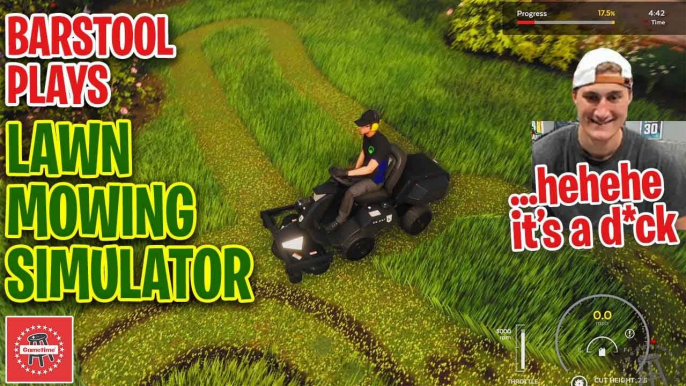 Barstool Sports Employees Get Their Inner Dad On And See Who Can Mow The Best Lawn