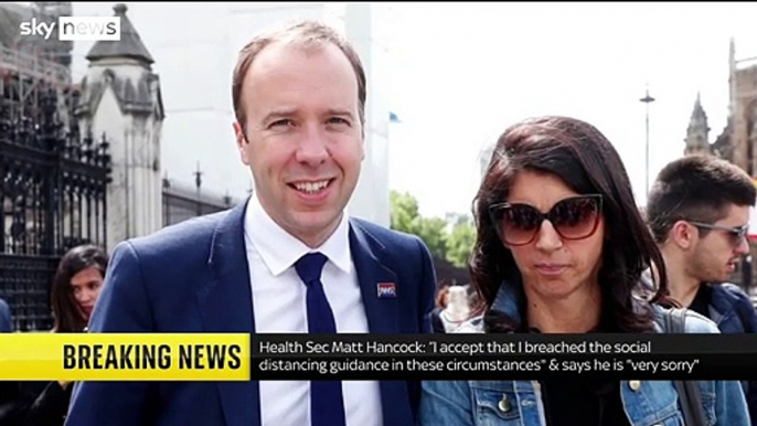 BREAKING - Matt Hancock admits breaking social distancing after CCTV leak shows kiss with aide