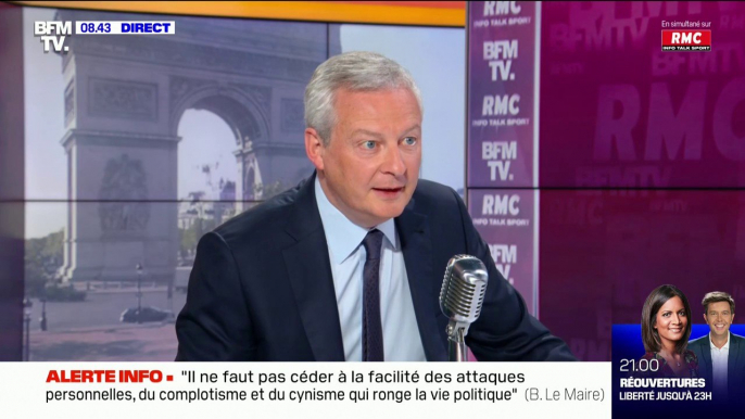 Remboursement des prêts garantis par l'État: Bruno Le Maire "ne laissera tomber personne"