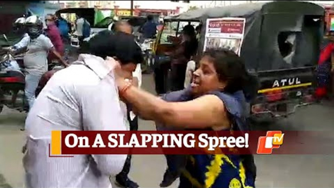 High Drama In Sambalpur, Woman Thrashes Husband On Busy Street  | OTV News