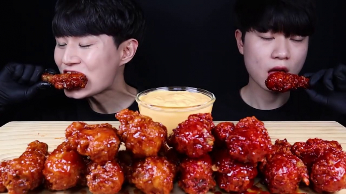 ENG SUB) ASMR SPICY CHICKEN & FRIED CHICKEN EATING SOUNDS MUKBANG 먹방ASMR MUKBANG With Chiyoon ASMR치윤