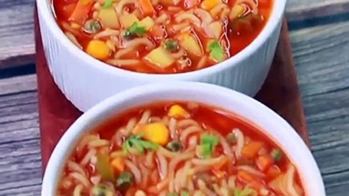 Maggi Soup Noodles Recipe | Veggi Maggi Soup Noodles | Soupy Masala Maggi Noodles