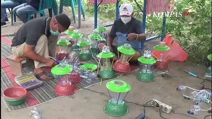 Kreatif! Limbah Botol Jadi Lampu Hias