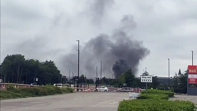 Clouds of black smoke caused by blazes as Sunderland fire crews are called to two neighbouring incidents in space of a few minutes