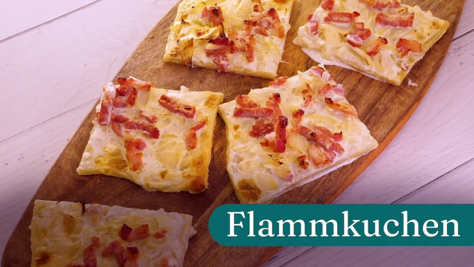 Rezept: Elsässer Flammkuchen mit Speck und Zwiebel