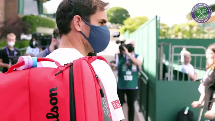 Andy Murray And Roger Federer Practice Together _ Wimbledon 2021