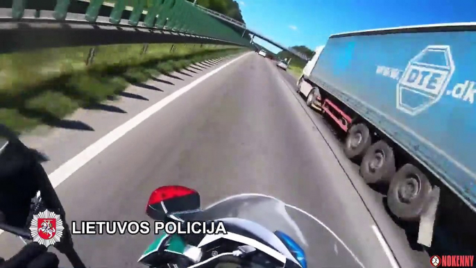 Course poursuite interminable entre un fuyard à moto et un motard de la police