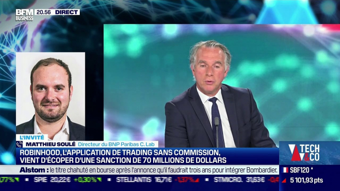 Matthieu Soulé (BNP Paribas C. Lab) : Robinhood, l'appliaction de trading sans commission, vient d'écoper d'une sanction de 70 millions de dollars - 06/07