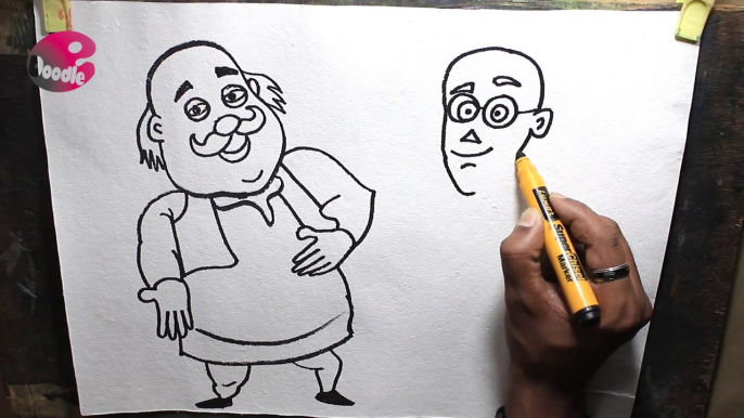 Easy Motu Patlu Drawing // Motu Patlu drawing // Simple Drawing For Beginners // Doodle Drawing