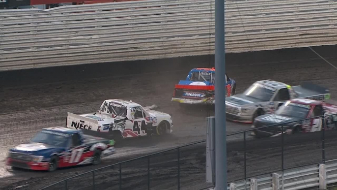 Jessica Friesen gets spun at Knoxville, collides with another truck