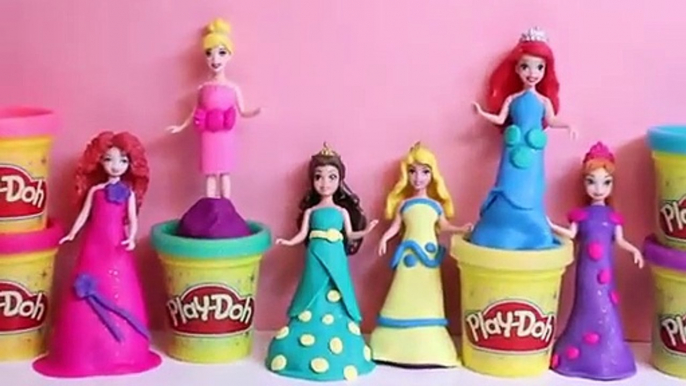 Disney Princess MagiClip Collection Play-Doh Magic Clip Frozen Anna Ariel Merida Belle Dolls