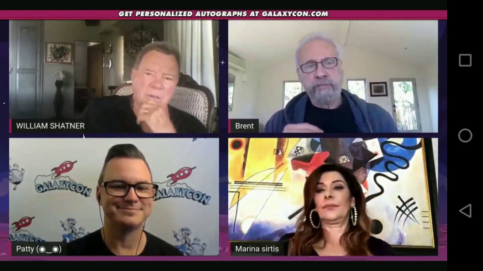 GalaxyCon Live Comic-Con panel, Star Trek actors William Shatner Marina Sirtis and Brent Spiner 11-7-2020