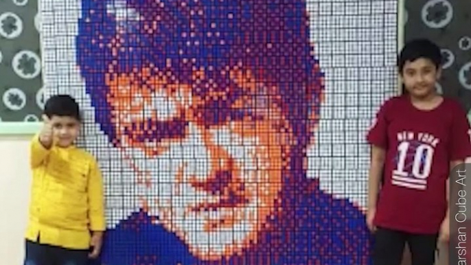 Chennai Kids Create Actor Ajith's Portrait Using Rubiks Cube